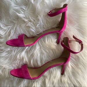 Ann Taylor Suede ankle strap sandals